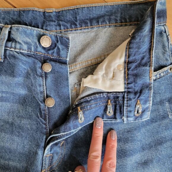 Cheap Monday "Sound" Straight Distressed Cropped Jeans size 27 - Picture 6 of 13